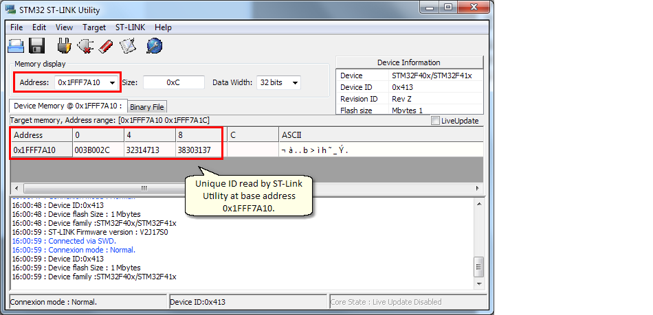 uniqueid_stlink
